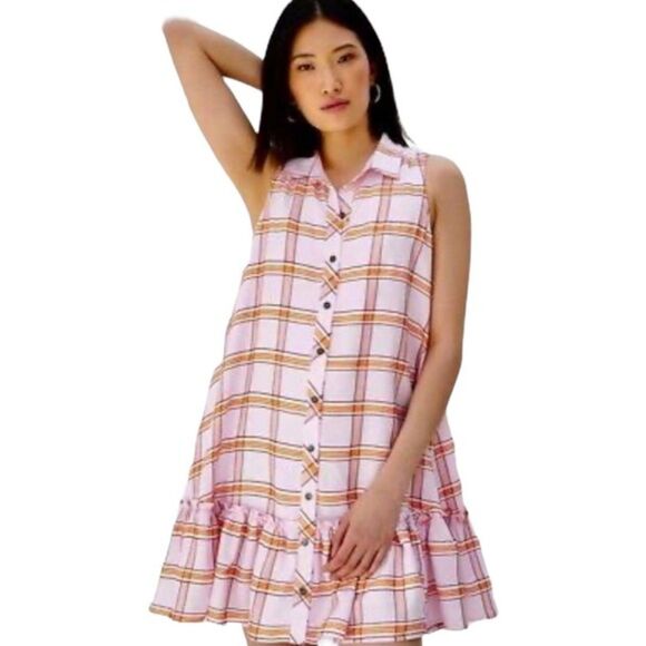 Anthropologie Maeve Flounce Tunic Mini Dress Size Small - Picture 1 of 14